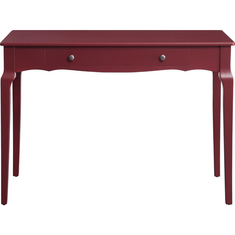 Wooden Storage Drawer Glide Writing Desk Red By Casagear Home BM250410