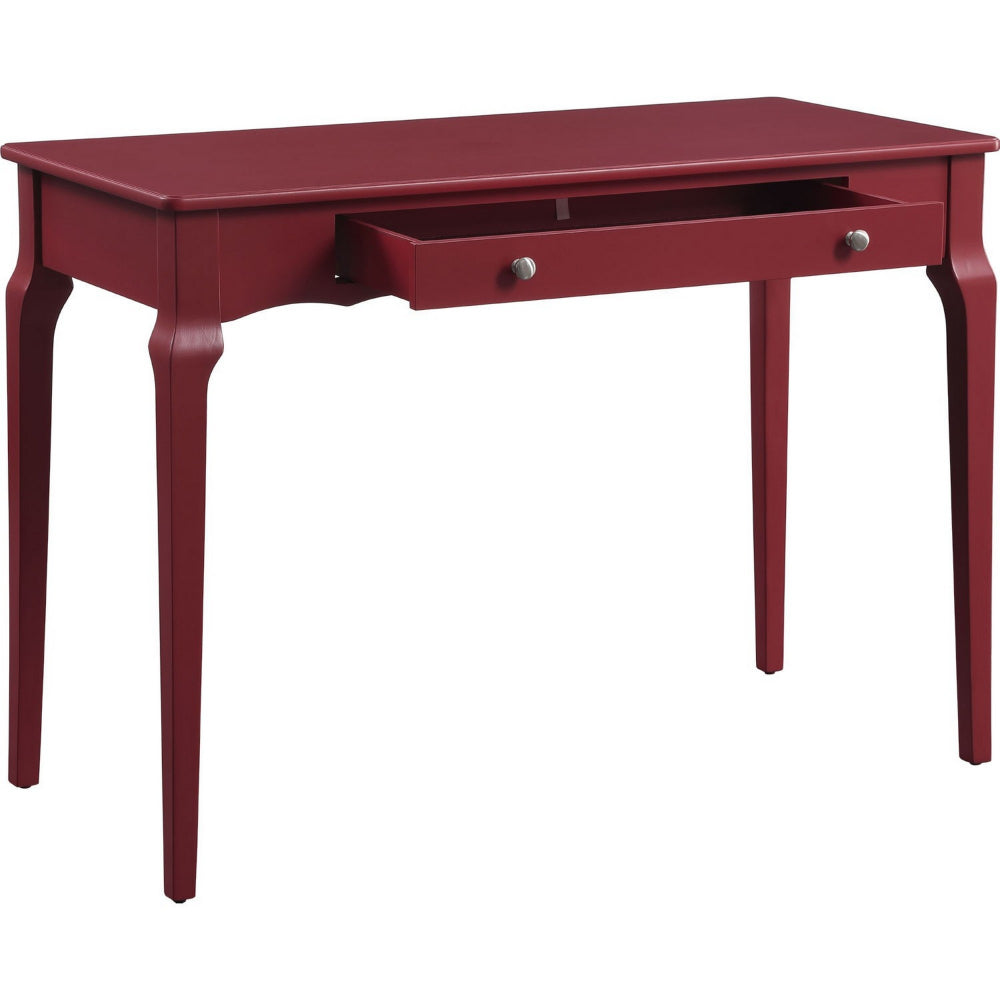 Wooden Storage Drawer Glide Writing Desk Red By Casagear Home BM250410