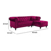 2 Piece Sectional Sofa Set with Chesterfield Design Red By Casagear Home BM250594