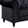 2 Piece Sectional Sofa Set with Chesterfield Design Black By Casagear Home BM250595