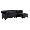 2 Piece Sectional Sofa Set with Chesterfield Design, Black By Casagear Home