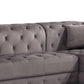 2 Piece Sectional Sofa Set with Chesterfield Design Gray By Casagear Home BM250597