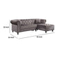 2 Piece Sectional Sofa Set with Chesterfield Design Gray By Casagear Home BM250597