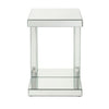 Mirrored Accent Table with C Shape and Faux Crystals Silver By Casagear Home BM250644