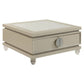 Coffee Table with Faux Leather Wrapping and Acrylic Legs, Beige By Casagear Home