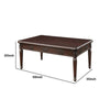 Coffee Table with Traditional Style and Turned Legs Espresso Brown By Casagear Home BM250646