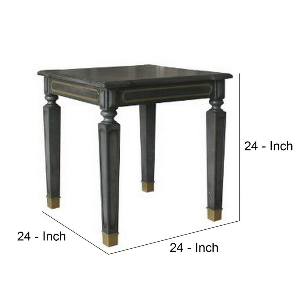 End Table with Wooden Square Tapered Legs Gray By Casagear Home BM250666