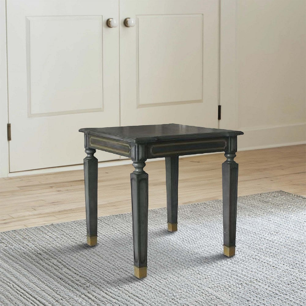 End Table with Wooden Square Tapered Legs Gray By Casagear Home BM250666