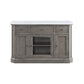 Server with Faux Marble Top and 3 Drawers, White and Brown By Casagear Home