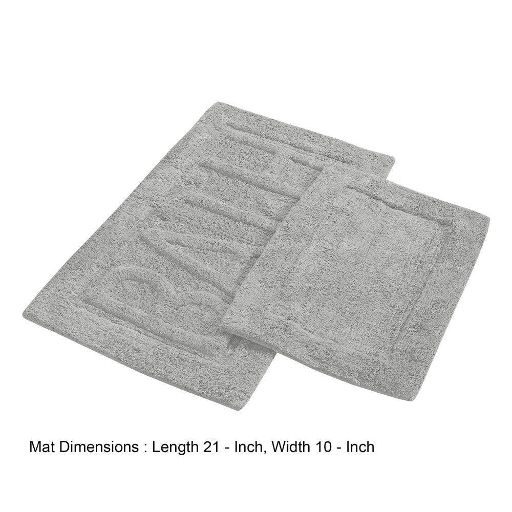 Veria 2 Piece Bath Mat with BATH Sculpted Details The Urban Port Gray By Casagear Home BM250886