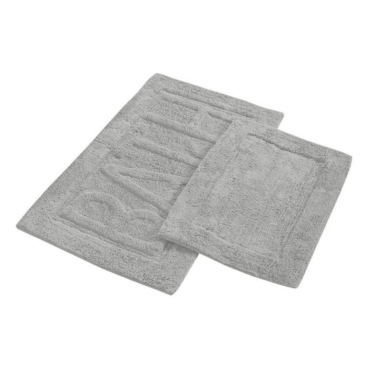 Veria 2 Piece Bath Mat with BATH Sculpted Details, The Urban Port, Gray By Casagear Home