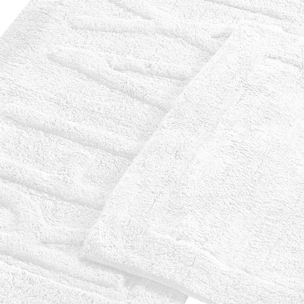 Veria 2 Piece Bath Mat with RELAX Sculpted Details The Urban Port White By Casagear Home BM250892