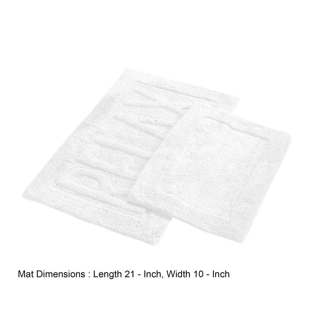 Veria 2 Piece Bath Mat with RELAX Sculpted Details The Urban Port White By Casagear Home BM250892