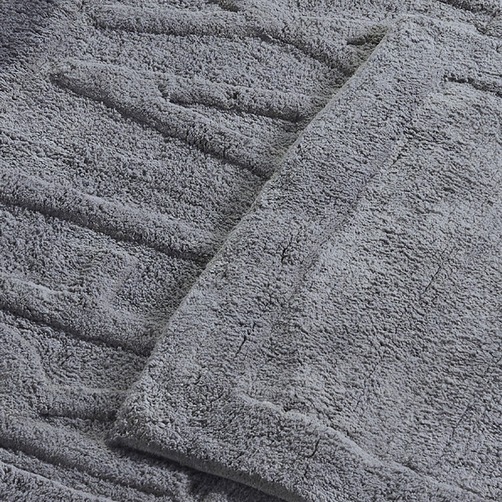 Veria 2 Piece Bath Mat with RELAX Sculpted Details The Urban Port Black By Casagear Home BM250895