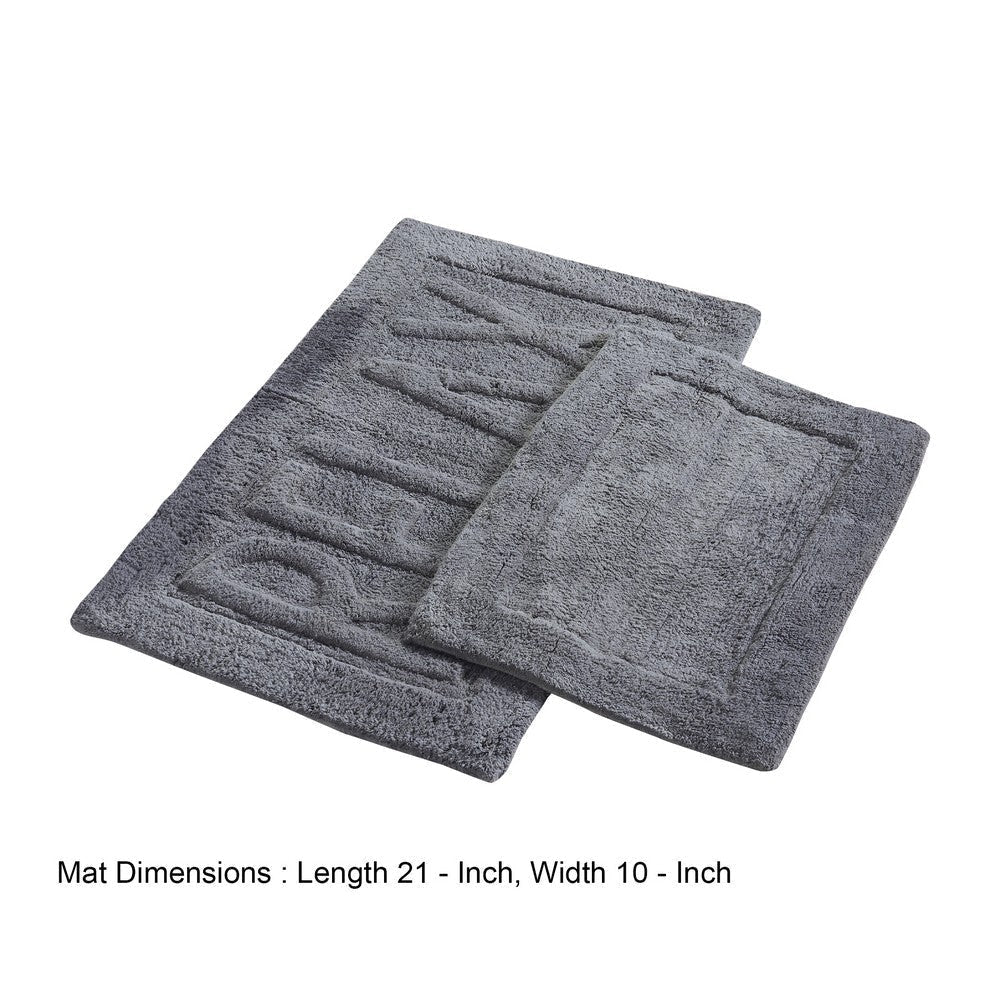 Veria 2 Piece Bath Mat with RELAX Sculpted Details The Urban Port Black By Casagear Home BM250895