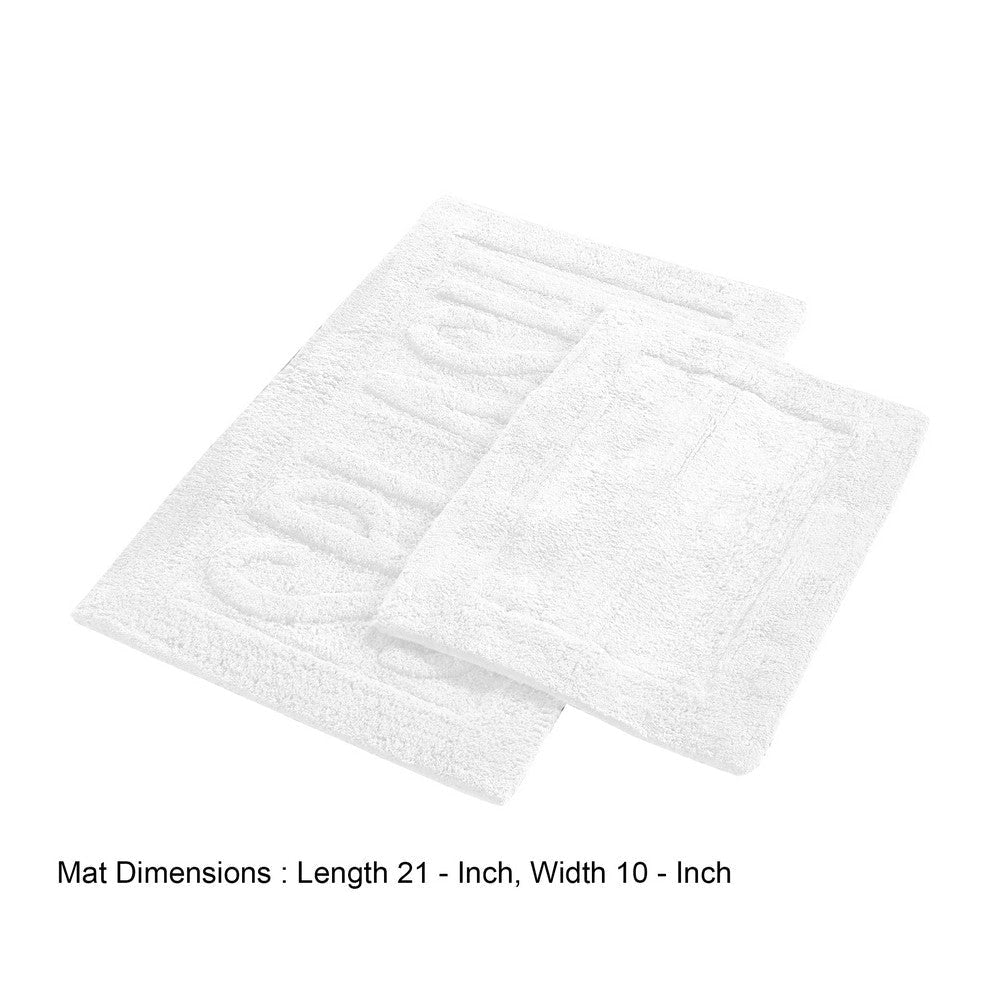 Veria 2 Piece Bath Mat with SPLASH Sculpted Details The Urban Port White By Casagear Home BM250897