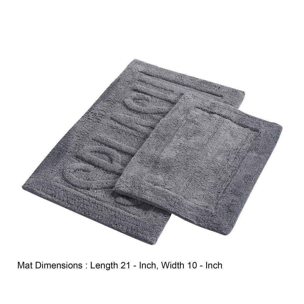 Veria 2 Piece Bath Mat with SPLASH Sculpted Details The Urban Port Black By Casagear Home BM250900