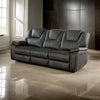 Leatherette Power Sofa with Drop Down Table and Cupholders, Gray By Casagear Home