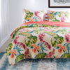 Aulne 2 Piece Twin Quilt Set with Leaf Print Multicolor By Casagear Home BM251005