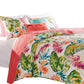 Aulne 3 Piece Full Quilt Set with Leaf Print Multicolor By Casagear Home BM251007