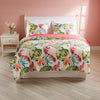 Aulne 3 Piece King Quilt Set with Leaf Print Multicolor By Casagear Home BM251009