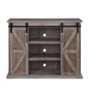 TV Stand with 2 Barn Sliding Doors and Farmhouse Style Rustic Brown By Casagear Home BM251039