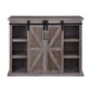 TV Stand with 2 Barn Sliding Doors and Farmhouse Style Rustic Brown By Casagear Home BM251039