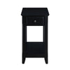 Accent Table with 1 Drawer and Bottom Shelf Black By Casagear Home BM251127