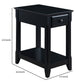 Accent Table with 1 Drawer and Bottom Shelf Black By Casagear Home BM251127