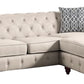 Reversible Sectional Sofa with Button Tufting and Rolled Arms Beige By Casagear Home BM251170