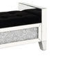 Mirrored Bench with Faux Diamonds and Button Tufted Seat Silver By Casagear Home BM251175