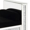 Mirrored Bench with 2 Pillows and Button Tufted Seat Silver By Casagear Home BM251176