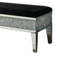 Mirrored Bench with Fabric Seat and Faux Diamonds Silver By Casagear Home BM251183