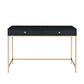 Writing Desk with 2 Storage Compartments Black and Gold By Casagear Home BM251199