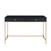 Writing Desk with 2 Storage Compartments Black and Gold By Casagear Home BM251199