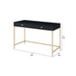 Writing Desk with 2 Storage Compartments Black and Gold By Casagear Home BM251199