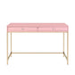 Writing Desk with 2 Storage Compartments Pink and Gold By Casagear Home BM251200