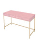 Writing Desk with 2 Storage Compartments Pink and Gold By Casagear Home BM251200