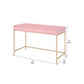 Writing Desk with 2 Storage Compartments Pink and Gold By Casagear Home BM251200