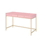 Writing Desk with 2 Storage Compartments, Pink and Gold By Casagear Home