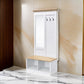 Hall Tree With Body Length Mirror and Bench Seat White and Brown By Casagear Home BM251205