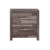 Nightstand with Rough Hewn Saw Texture and Panel Base Rustic Gray By Casagear Home BM251267