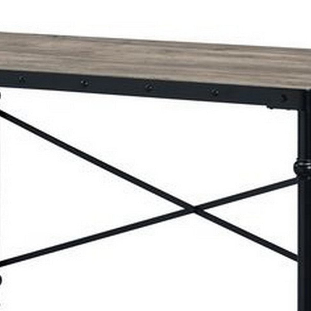 Writing Desk with Casters and Nail Accents Black By Casagear Home BM251312