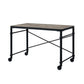 Writing Desk with Casters and Nail Accents, Black By Casagear Home