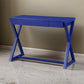 Writing Desk with X Base and 1 Center Drawer, Blue By Casagear Home