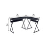 Writing Desk with L Shaped Top and S-Shaped Base Black By Casagear Home BM251357