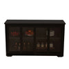 Server with 2 Glass Sliding Doors and 1 Shelf Dark Brown By Casagear Home BM252275