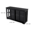 Server with 2 Glass Sliding Doors and 1 Shelf Dark Brown By Casagear Home BM252275