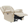 Leatherette Power Recliner Sofa with Pillow Top Armrests Beige By Casagear Home BM252364