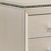 Nightstand with Textured 2 Drawers and Acrylic Legs Pearl White By Casagear Home BM252384